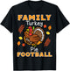 Family Turkey Pie Football Thanksgiving Sport Men Women Kids T-Shirt - T-Shirt | Black