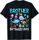 Brother Of The Birthday Girl Sea Fish Ocean Animals Family T-Shirt - T-Shirt | Black
