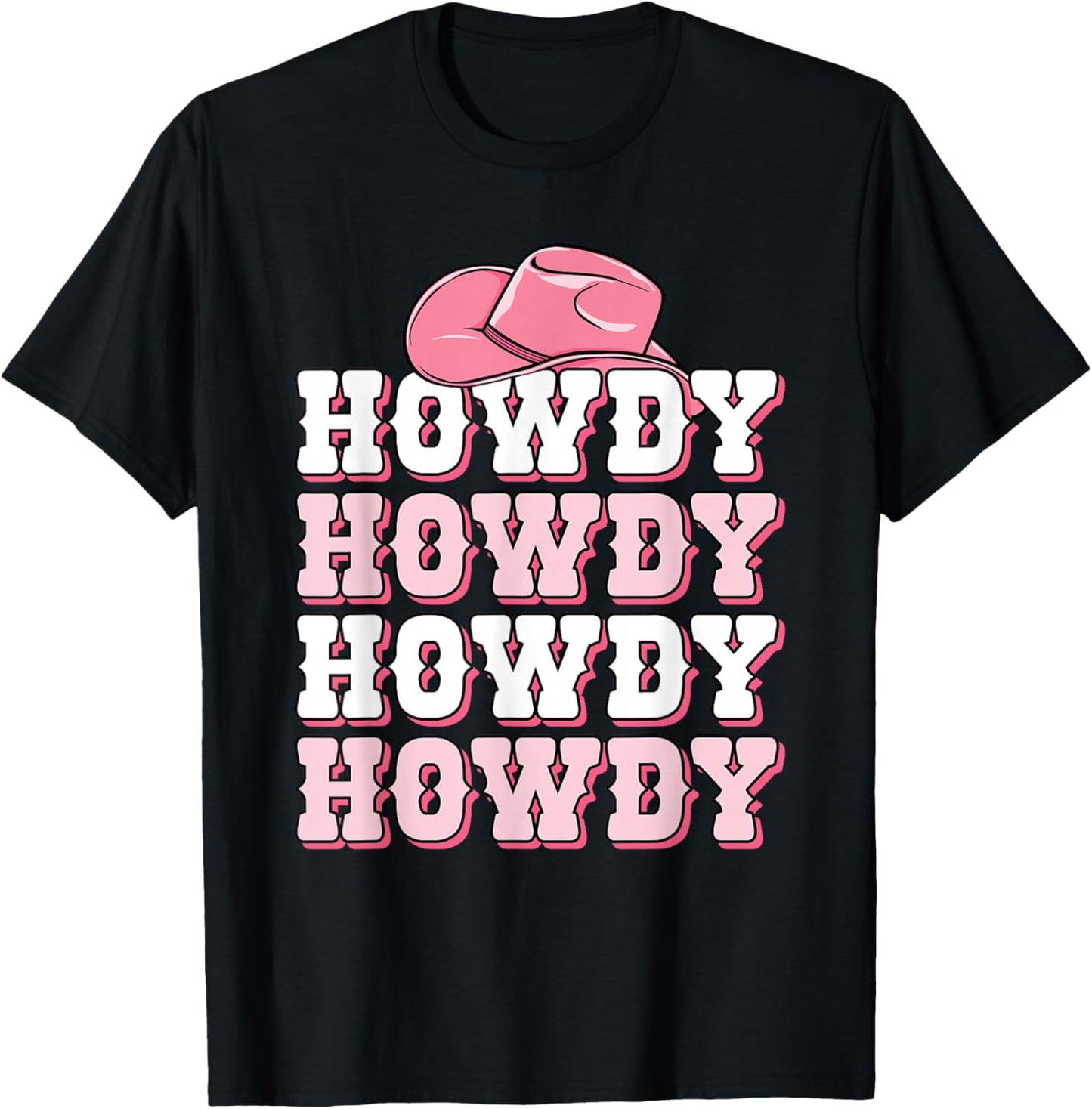 Cute Howdy Western Country Cowgirl Texas Rodeo Women Girls T-Shirt - T-Shirt | Black