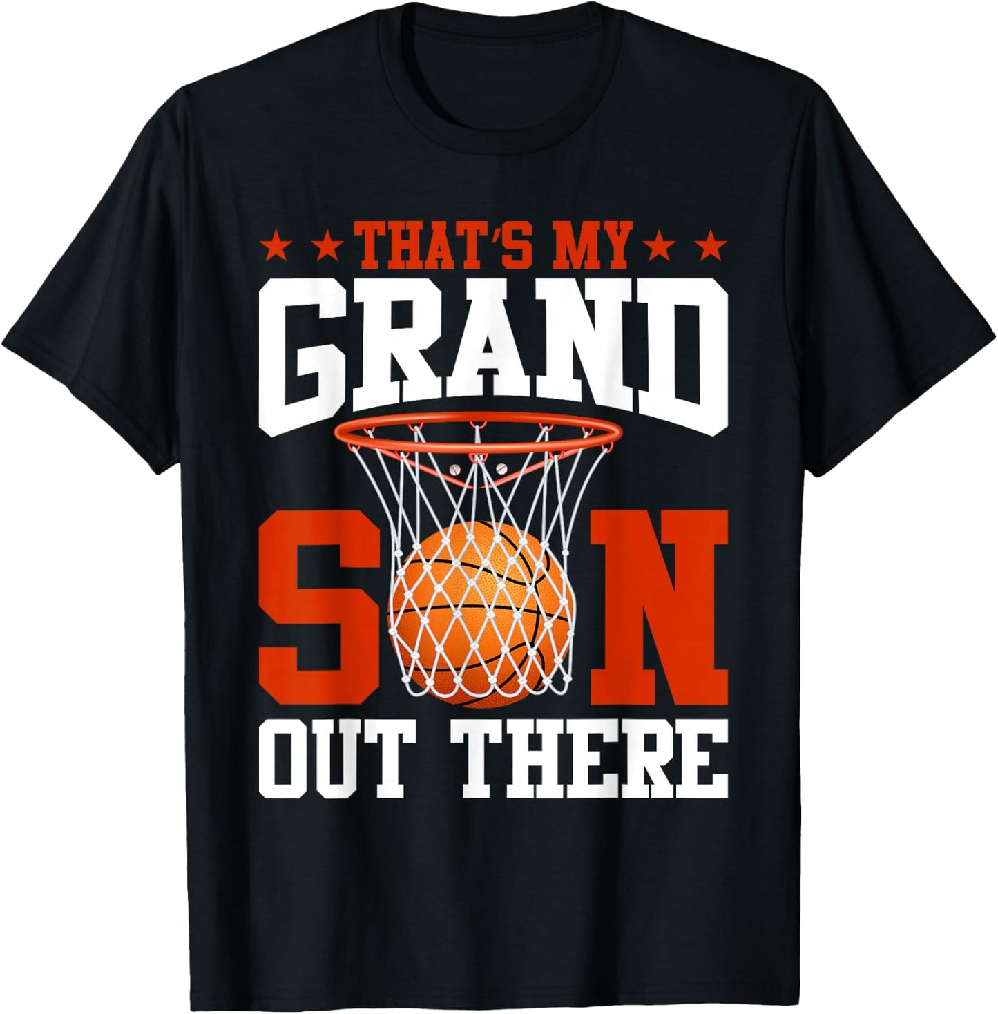 That's My Grandson Out There Basketball Grandma Grandpa T-Shirt - T-Shirt | Black