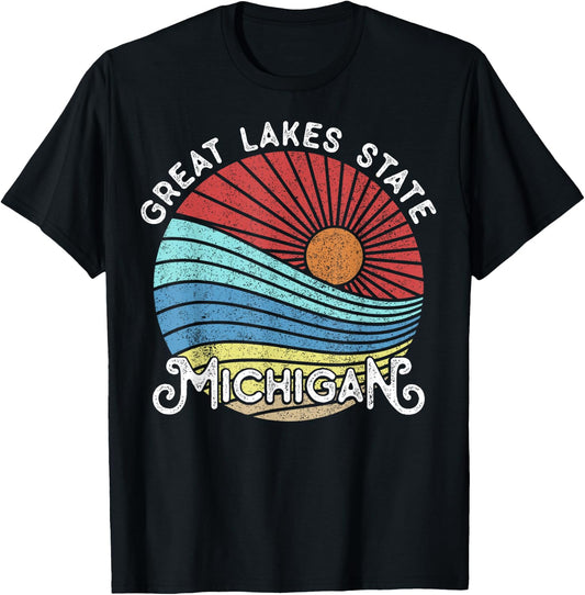 Great Lakes State Michigan Yooper Michiganian Vacation T-Shirt - T-Shirt | Black
