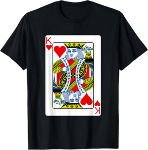 King Of Hearts Playing Card Valentine Costume T-Shirt - T-Shirt | Black