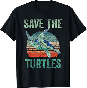 Save The Turtles Animal Turtle Pet Lover T-Shirt - T-Shirt | Black