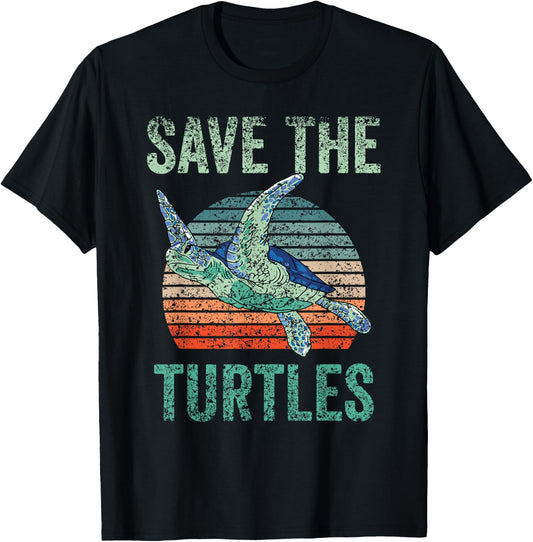 Save The Turtles Animal Turtle Pet Lover T-Shirt - T-Shirt | Black