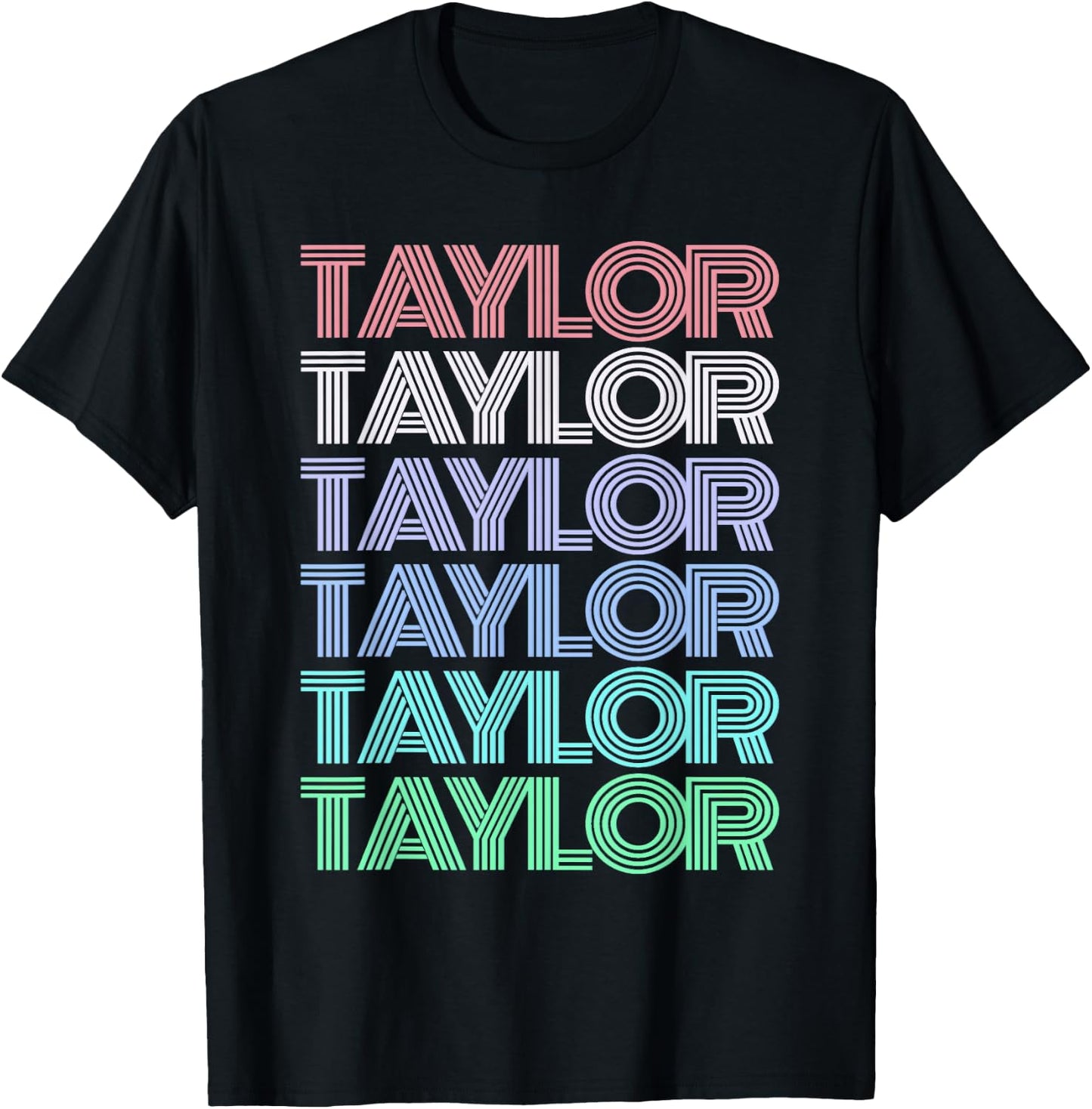 Retro TAYLOR First Name Personalized Girl Boy Groovy Bday T-Shirt - T-Shirt | Black