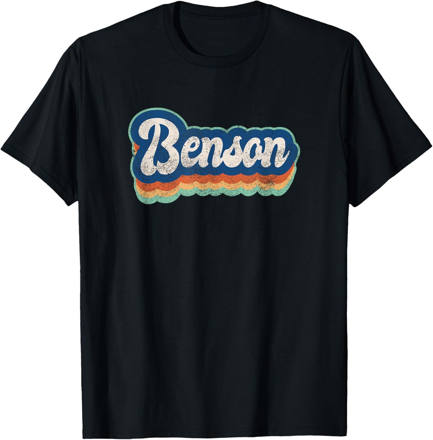 Benson First Name Boy Vintage Style 70s 80s Personalized T-Shirt - T-Shirt | Black