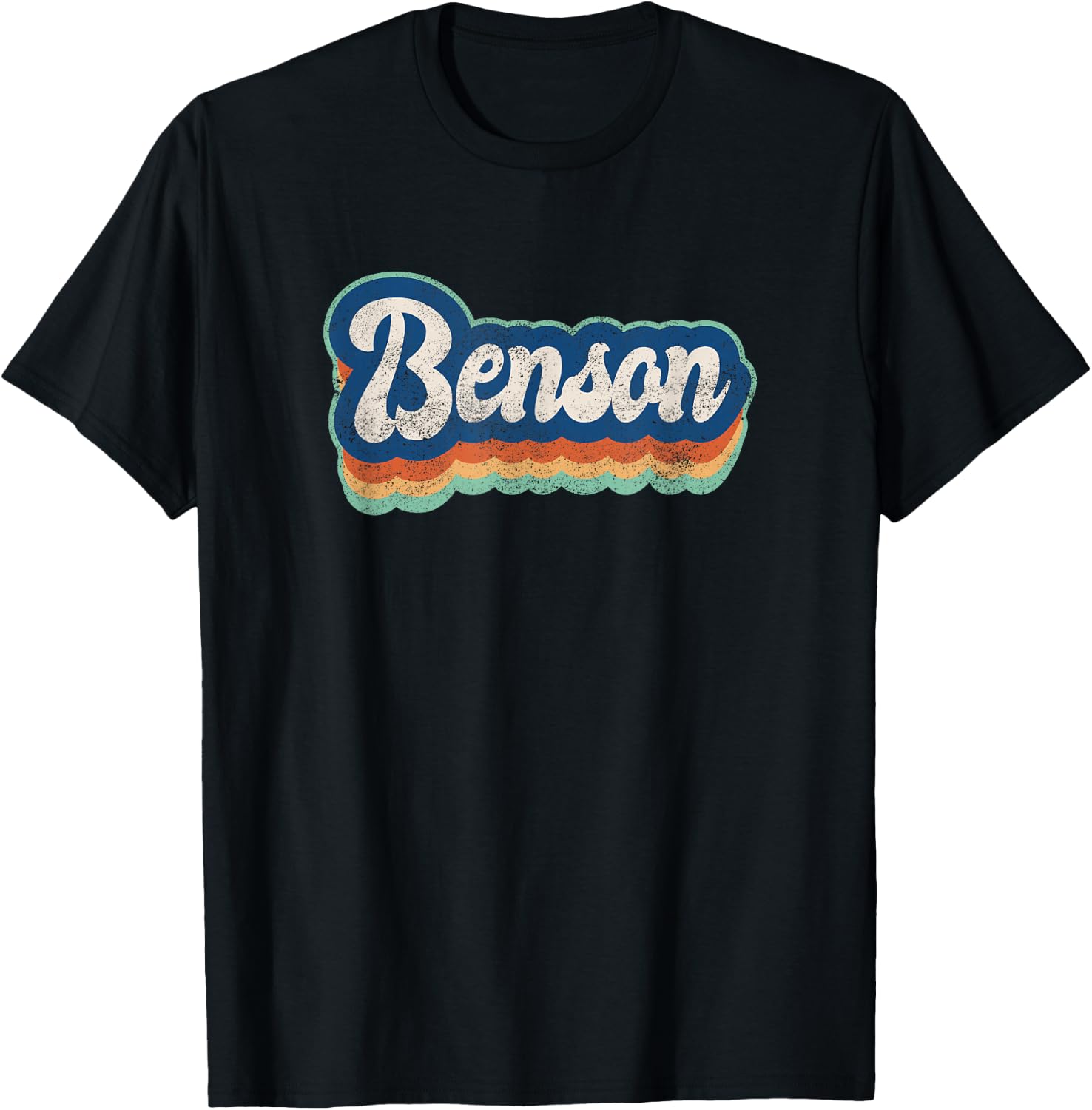 Benson First Name Boy Vintage Style 70s 80s Personalized T-Shirt - T-Shirt | Black