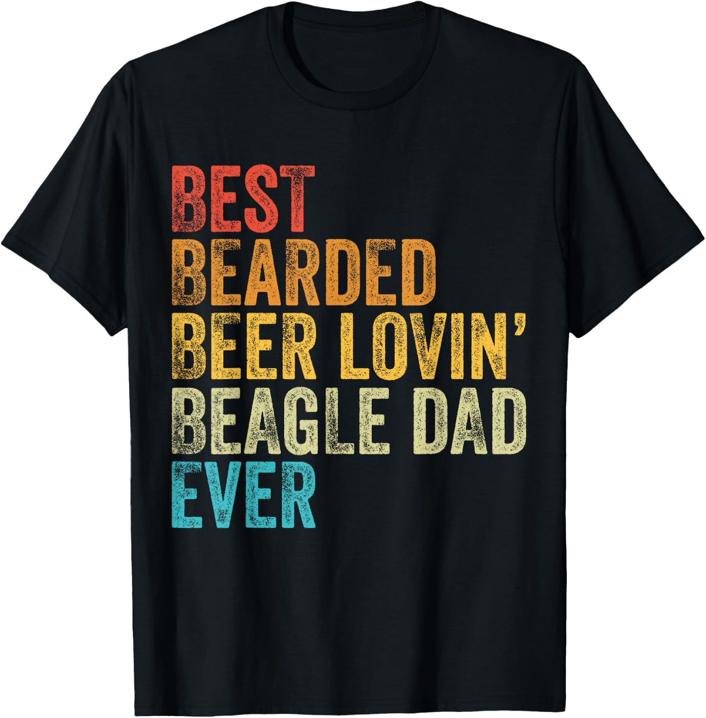 Best Bearded Beer Lovin Beagle Dad Pet Lover Dog Owner Retro Men T-Shirt - T-Shirt | Black