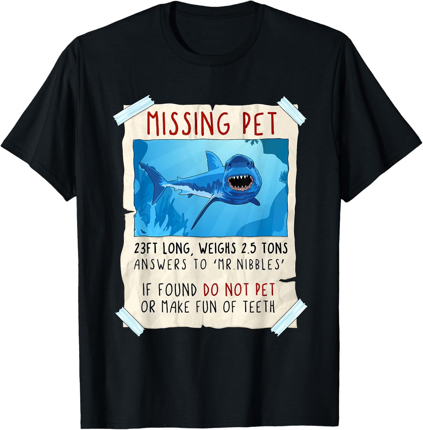 Funny Shark Lover, Shark Art, Sea Animals, Shark T-Shirt - T-Shirt | Black
