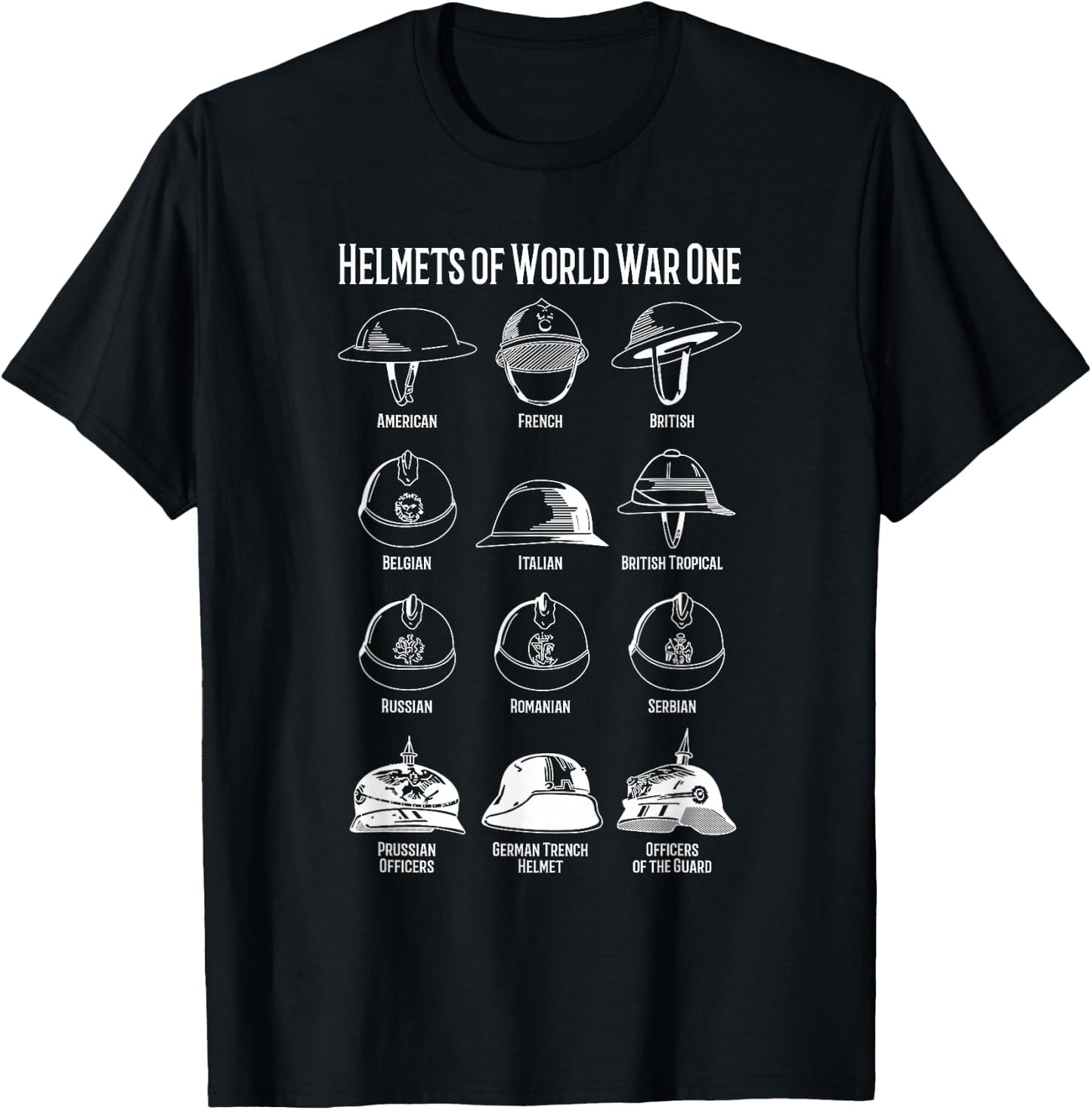 World War I Soldier Helmets Charts T-Shirt - T-Shirt | Black