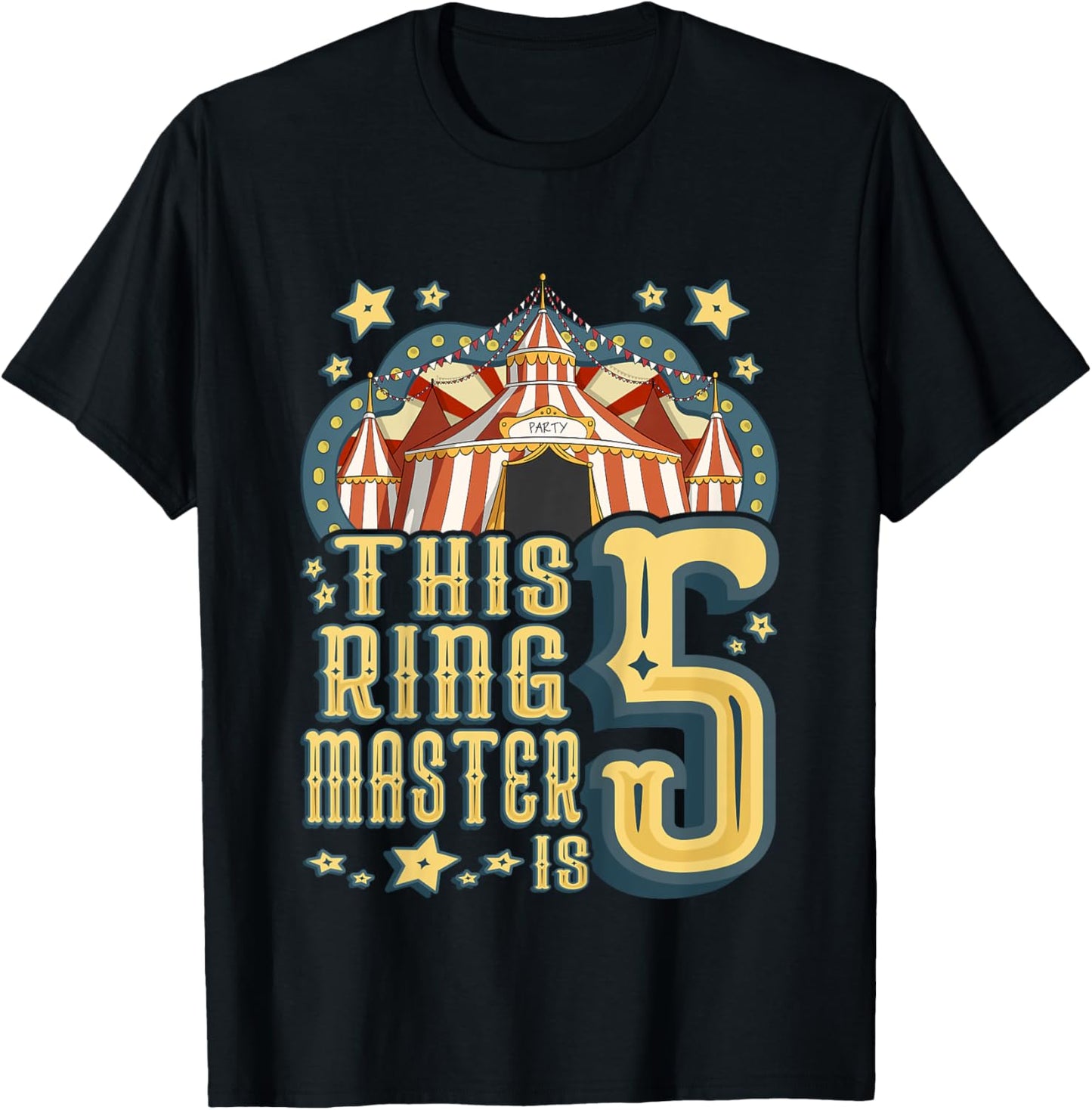 Kids This Ringmaster is 5 - Vintage Circus - fifth Birthday T-Shirt - T-Shirt | Black