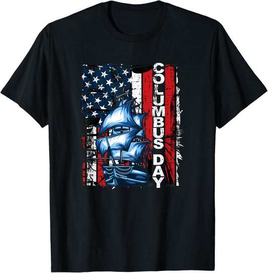 American History Day Christopher Columbus T-Shirt - T-Shirt | Black