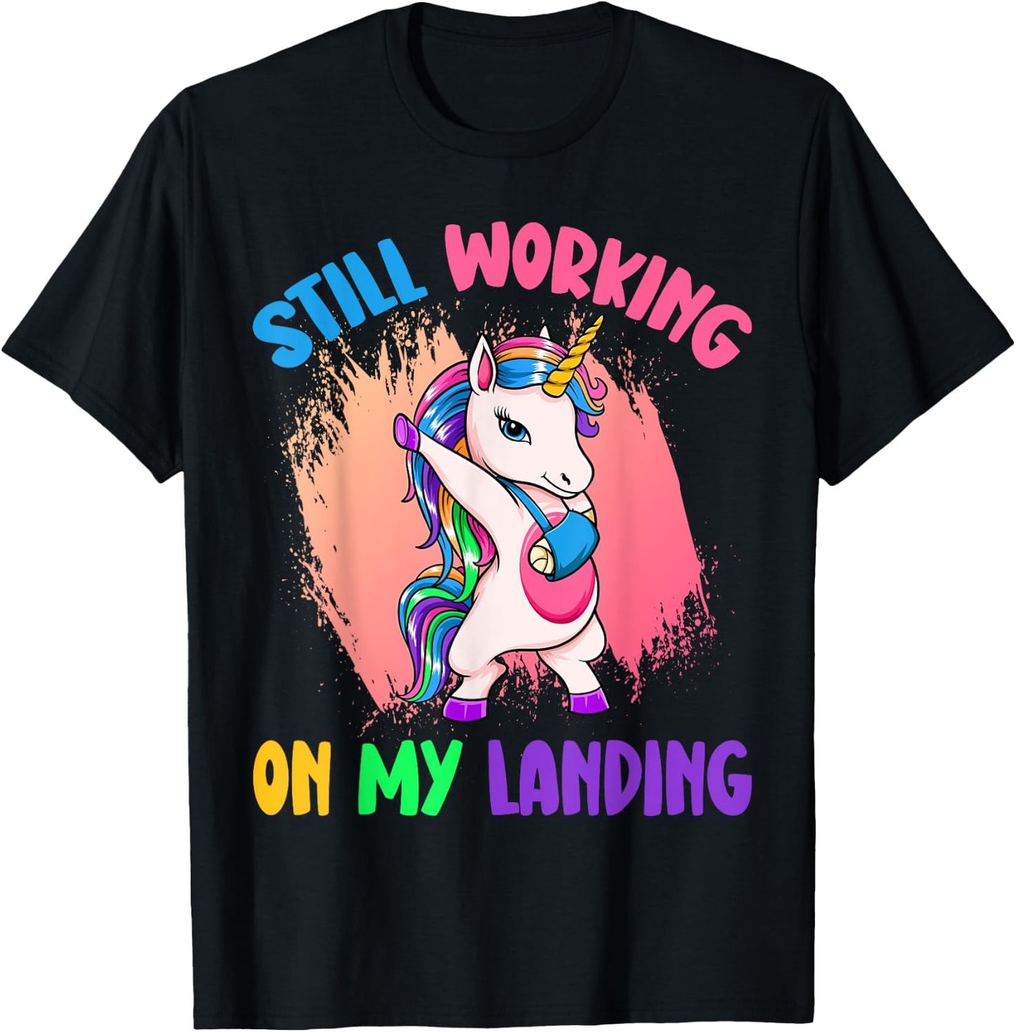 Still working on my landing Unicorn Mystical Unicorns T-Shirt - T-Shirt | Black