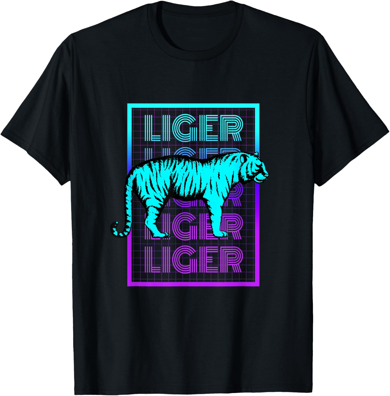 Liger Tiger Vintage Retro Liger T-Shirt - T-Shirt | Black