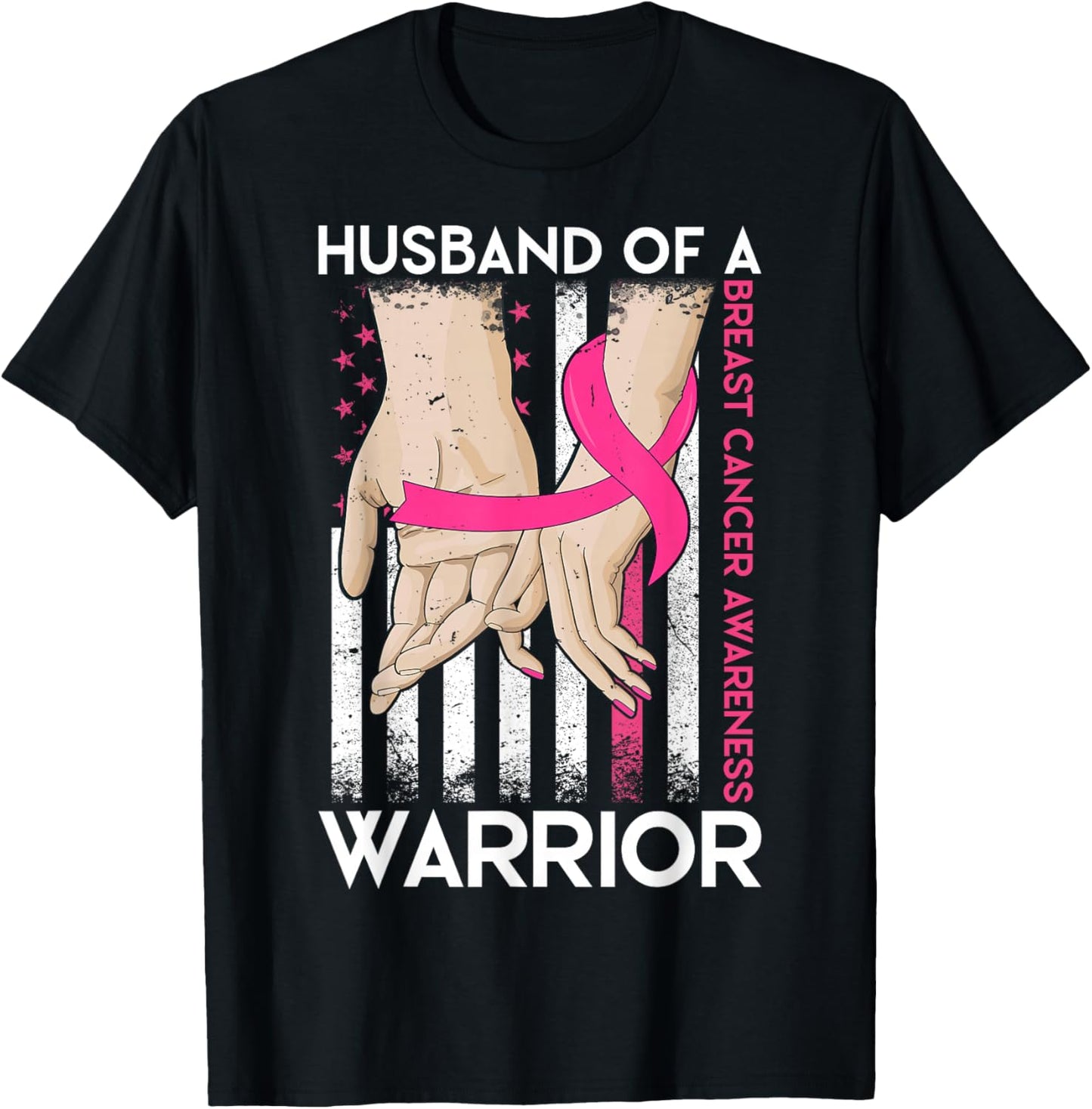 Husband Of A Warrior Breast Cancer Awareness Support Squad T-Shirt - T-Shirt | Black