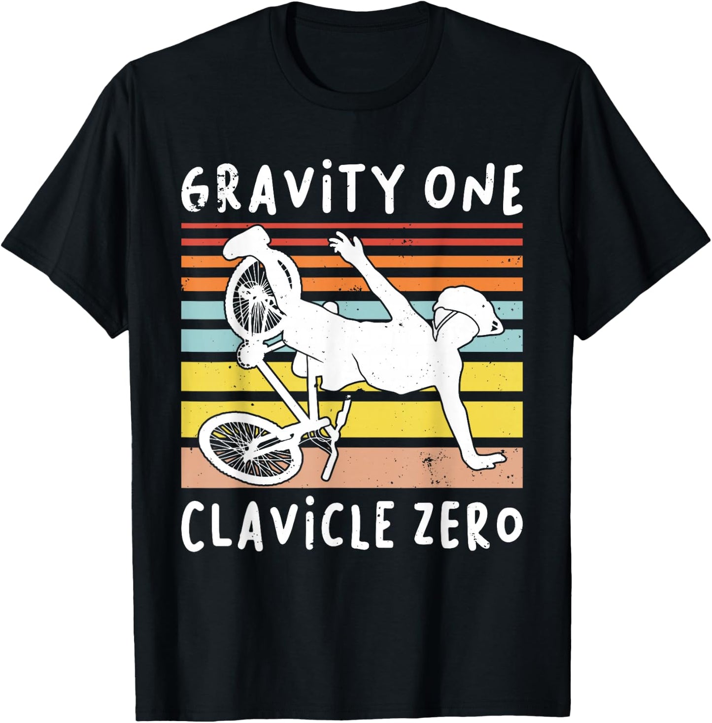 BROKEN COLLARBONE: Clavicle Zero, Cycling, Biker, Bike T-Shirt - T-Shirt | Black