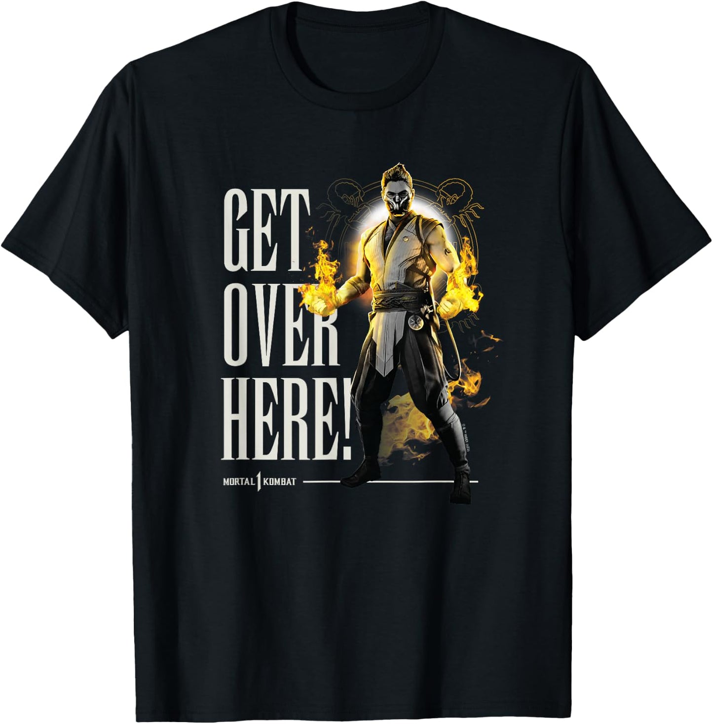 Mortal Kombat - Scorpion Get Over Here T-Shirt - T-Shirt | Black