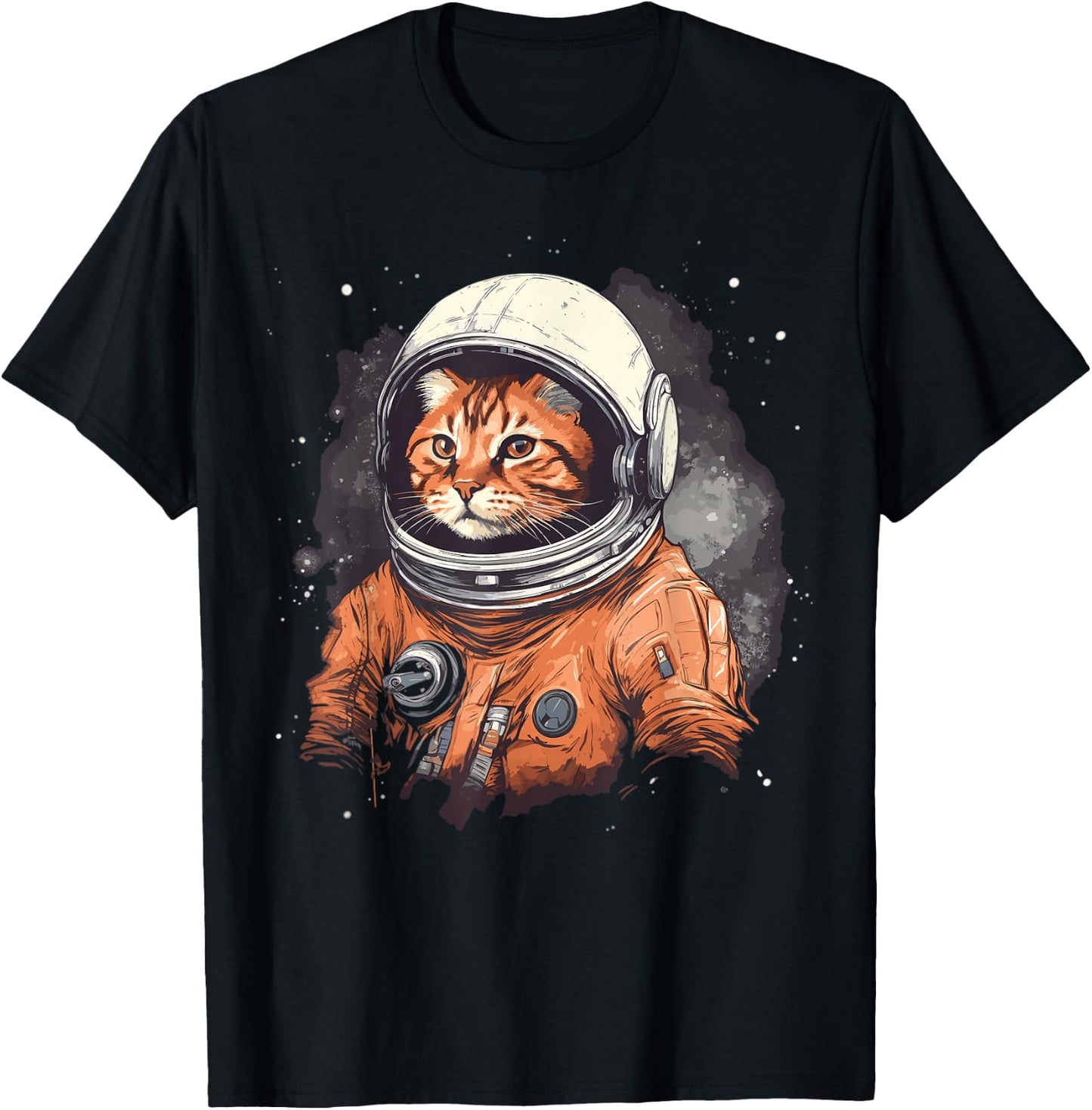 Red Cat In Astronaut Suit In Space Astronaut Cats Men Women Girls Kids T-Shirt - T-Shirt | Black