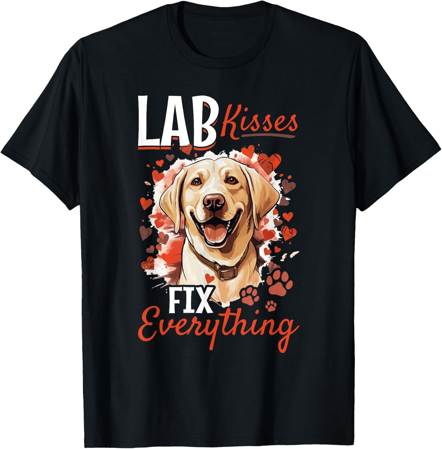 Labrador Dog Breed Pet - Lab kisses fix everything T-Shirt - T-Shirt | Black