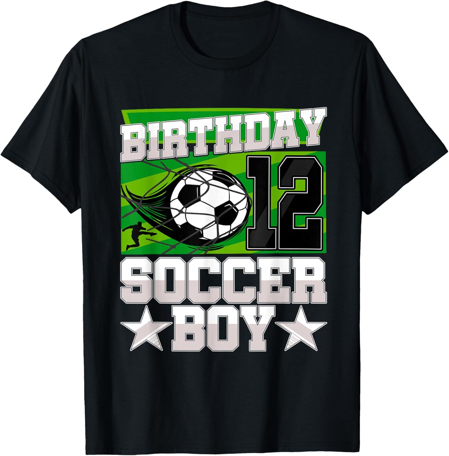 Soccer Birthday Party - 12th Birthday Boy 12 Years Old T-Shirt - T-Shirt | Black