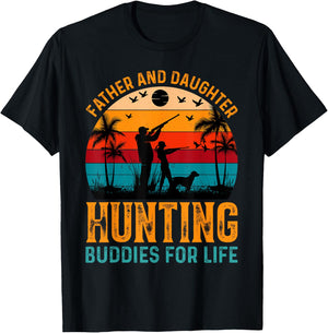 Father And Daughter Hunting Buddies For Life T-Shirt - T-Shirt | Black