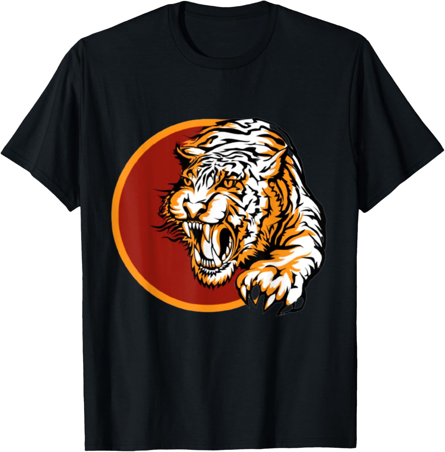 Angry Tiger Printed Premium Quality T-Shirt - T-Shirt | Black
