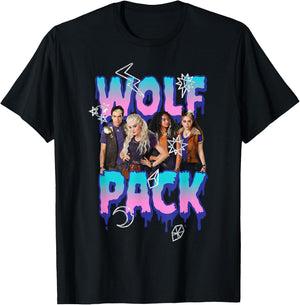 Disney Zombies Group Shot Wolf Pack Doodles T-Shirt - T-Shirt | Black