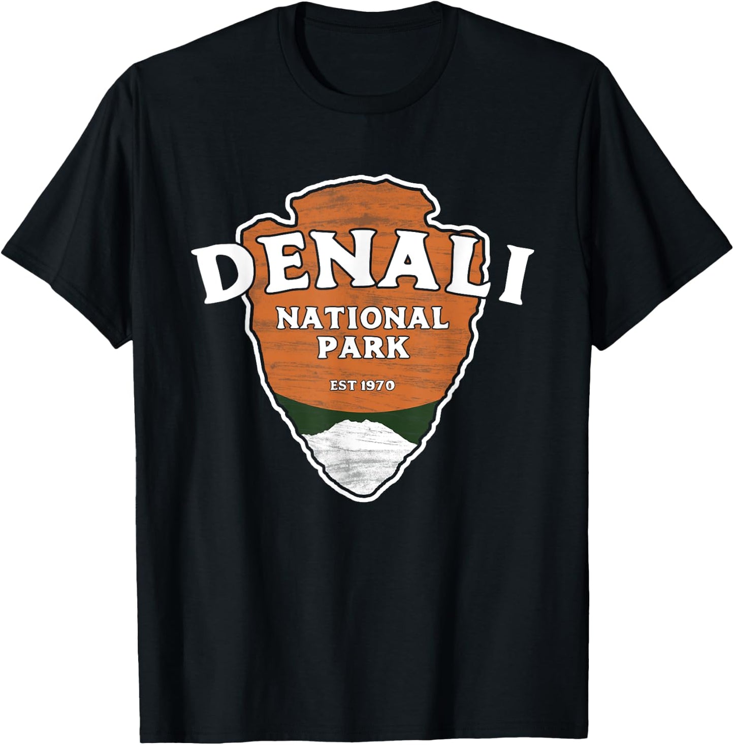 Denali National Park Classic Style Arrowhead Sign T-Shirt - T-Shirt | Black
