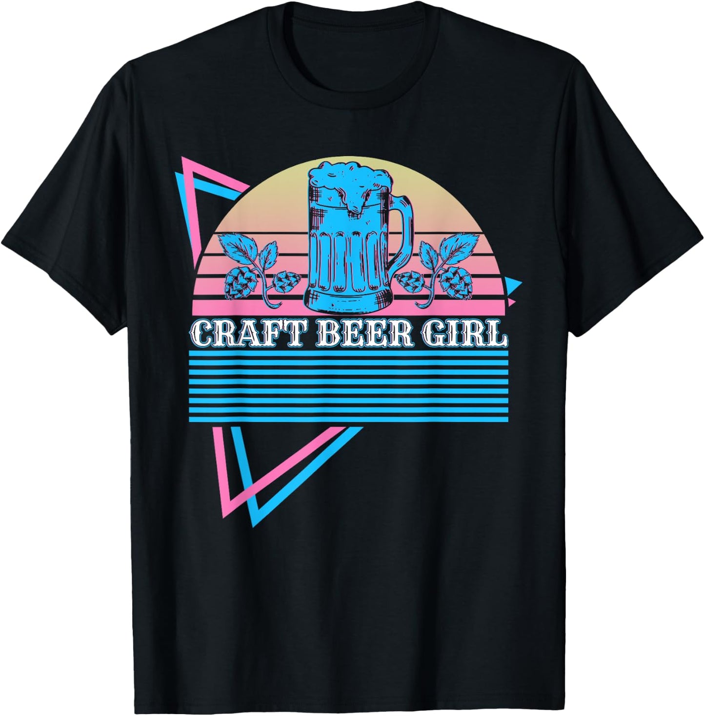 Craft Beer Girl Retro Craft Beer Girl T-Shirt - T-Shirt | Black