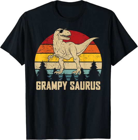 Grampysaurus T rex Dinosaur Dad Father's Day Grampy T-Shirt - T-Shirt | Black
