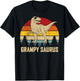 Grampysaurus T rex Dinosaur Dad Father's Day Grampy T-Shirt - T-Shirt | Black