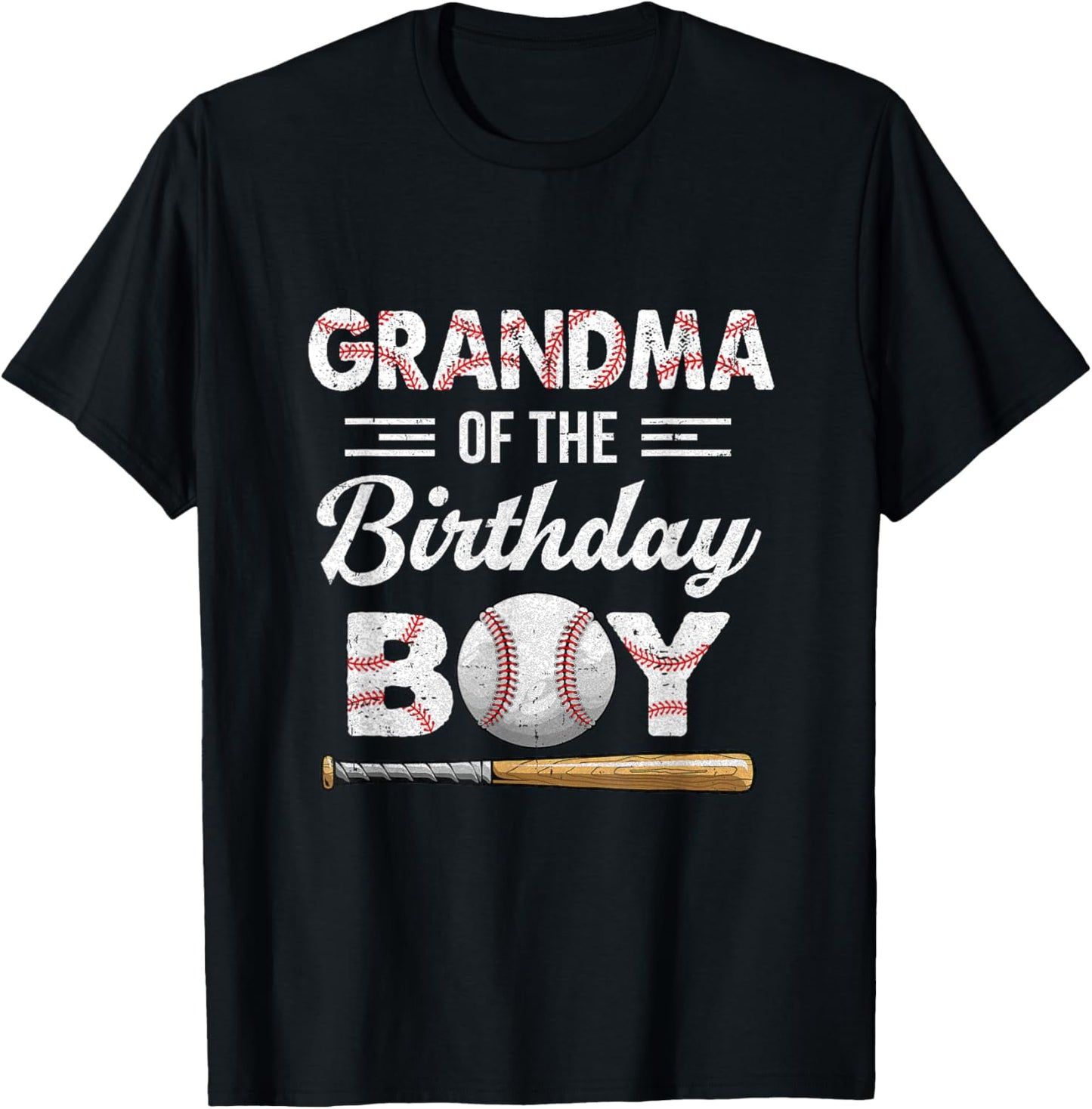 Grandma Of The Birthday Boy Baseball Matching Family Party T-Shirt - T-Shirt | Black