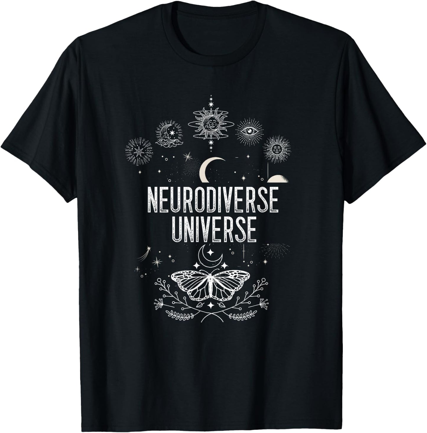 Neurodiversity Neurodiverse Universe ASD Brain Neurology T-Shirt - T-Shirt | Black