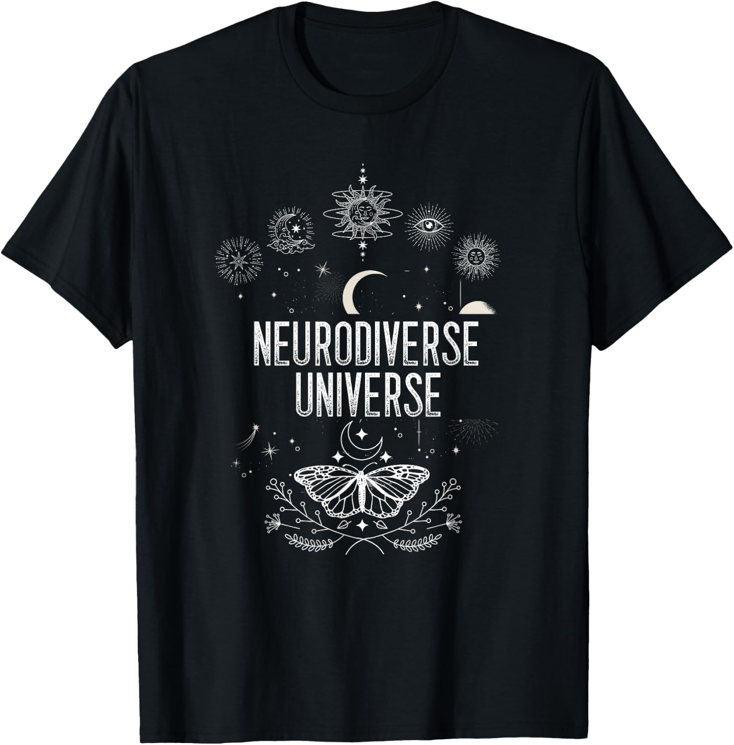Neurodiversity Neurodiverse Universe ASD Brain Neurology T-Shirt - T-Shirt | Black