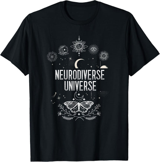 Neurodiversity Neurodiverse Universe ASD Brain Neurology T-Shirt - T-Shirt | Black