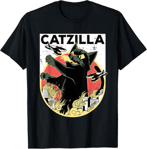 CATZILLA Black Cat Apparel | Catzilla T-Shirt - T-Shirt | Black