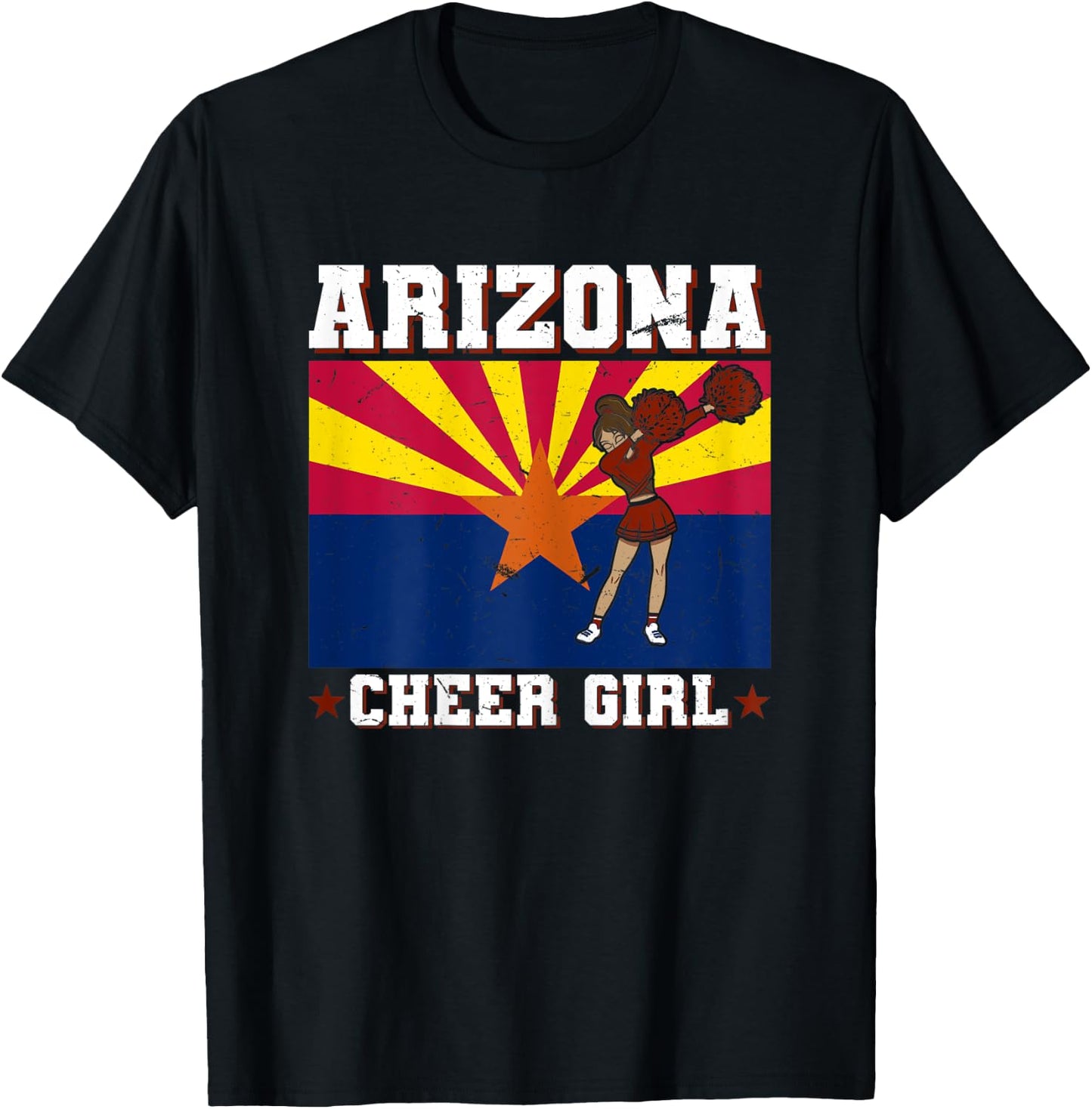 Cheerleading Teen Dabbing Cheerleader Graphic Arizona T-Shirt - T-Shirt | Black