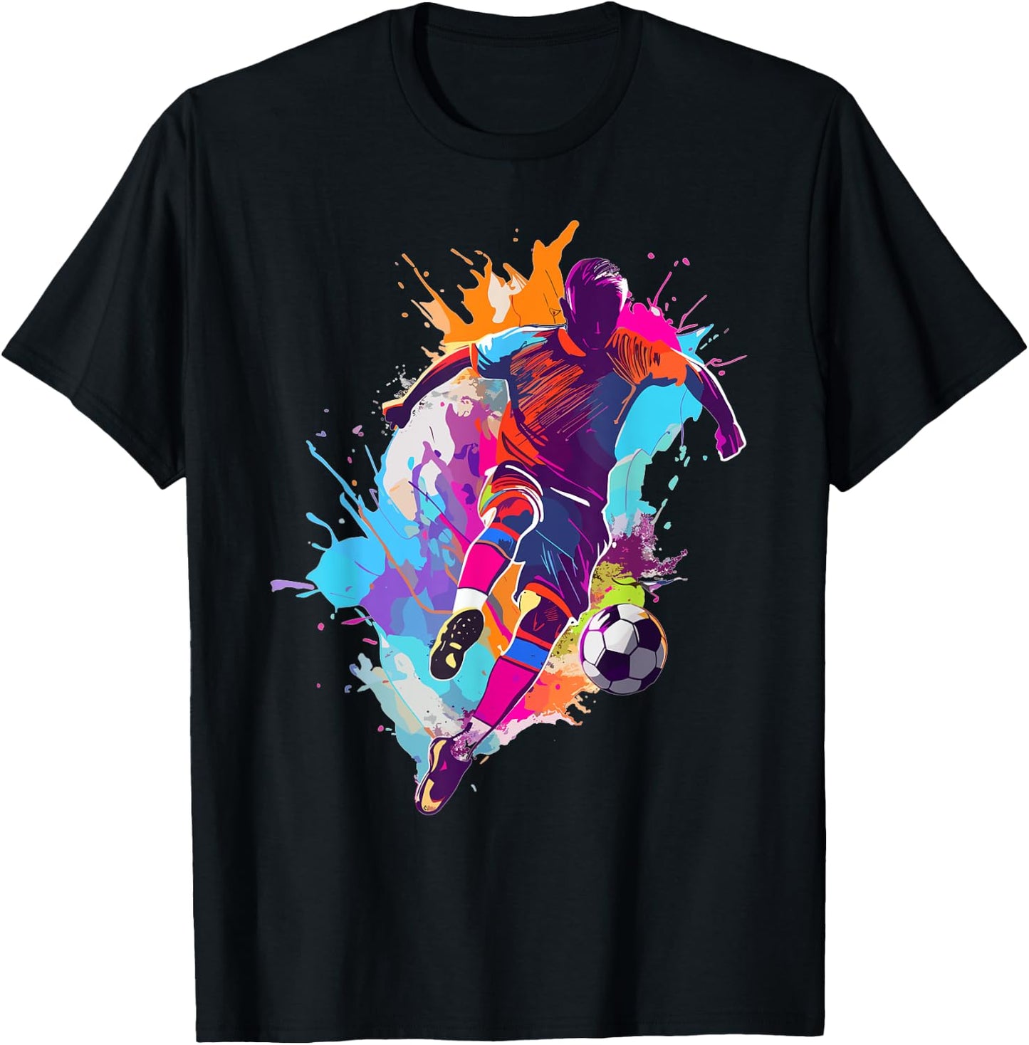 Soccer player Paint splash T-Shirt - T-Shirt | Black