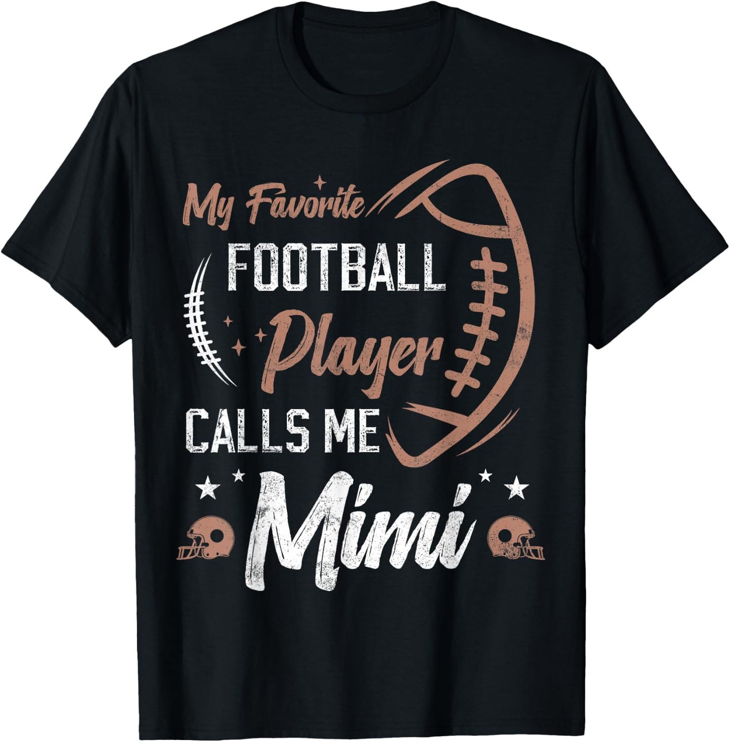 my favorite Football player calls me mimi, Football grandma T-Shirt - T-Shirt | Black