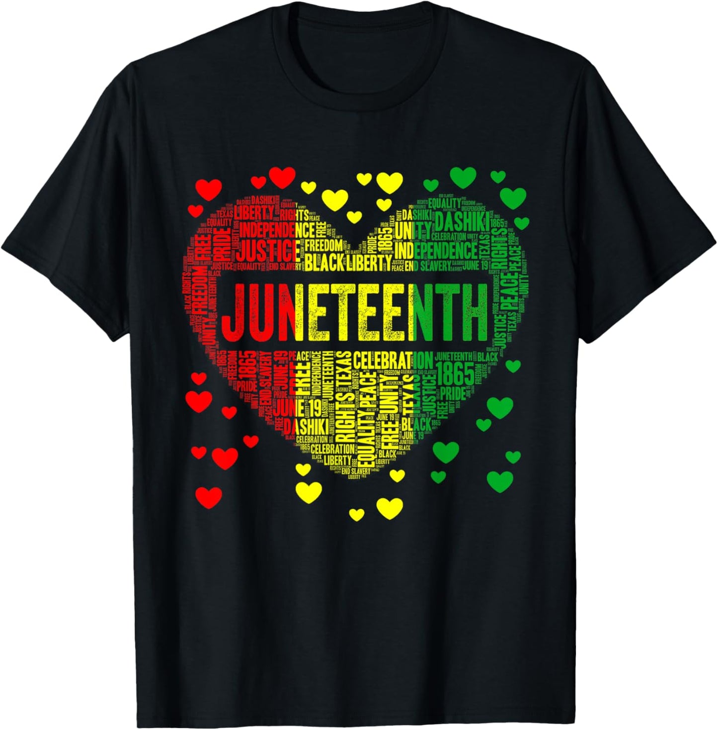 Black History Heart Juneteenth Melanin African American T-Shirt - T-Shirt | Black