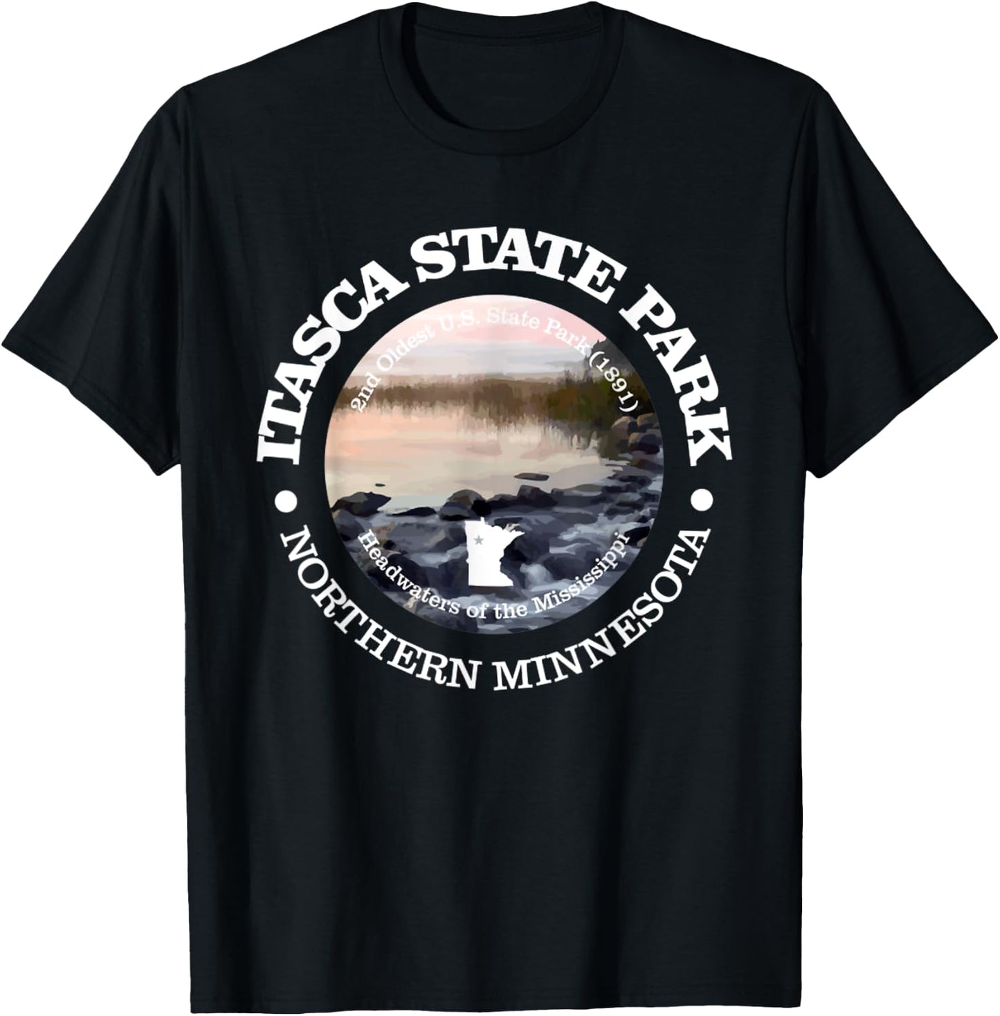 Itasca State Park Funny Minnesota Itasca State Park T-Shirt - T-Shirt | Black