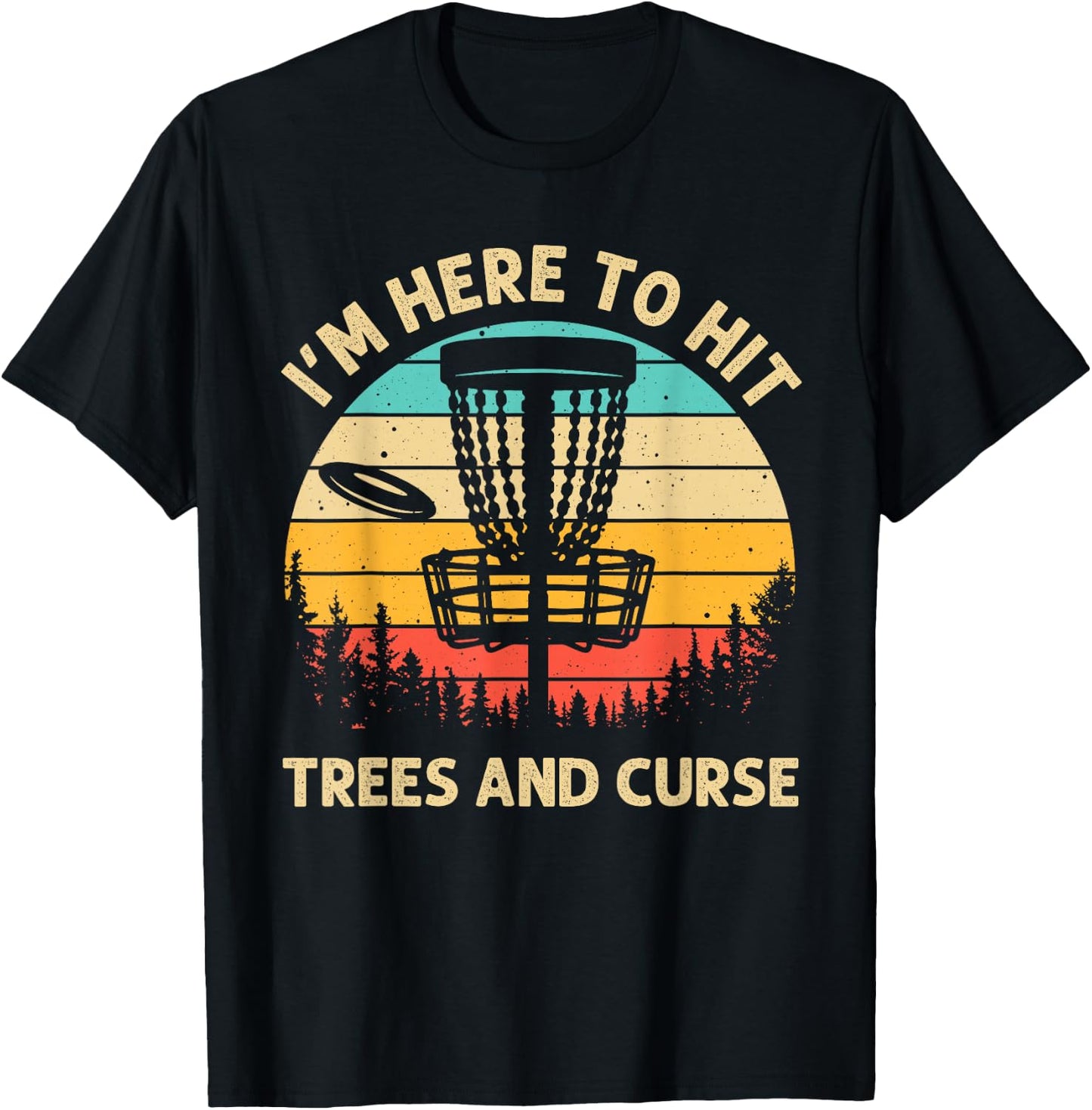 Funny Disc Golf Women Disc Golf Player Trees Sports T-Shirt - T-Shirt | Black