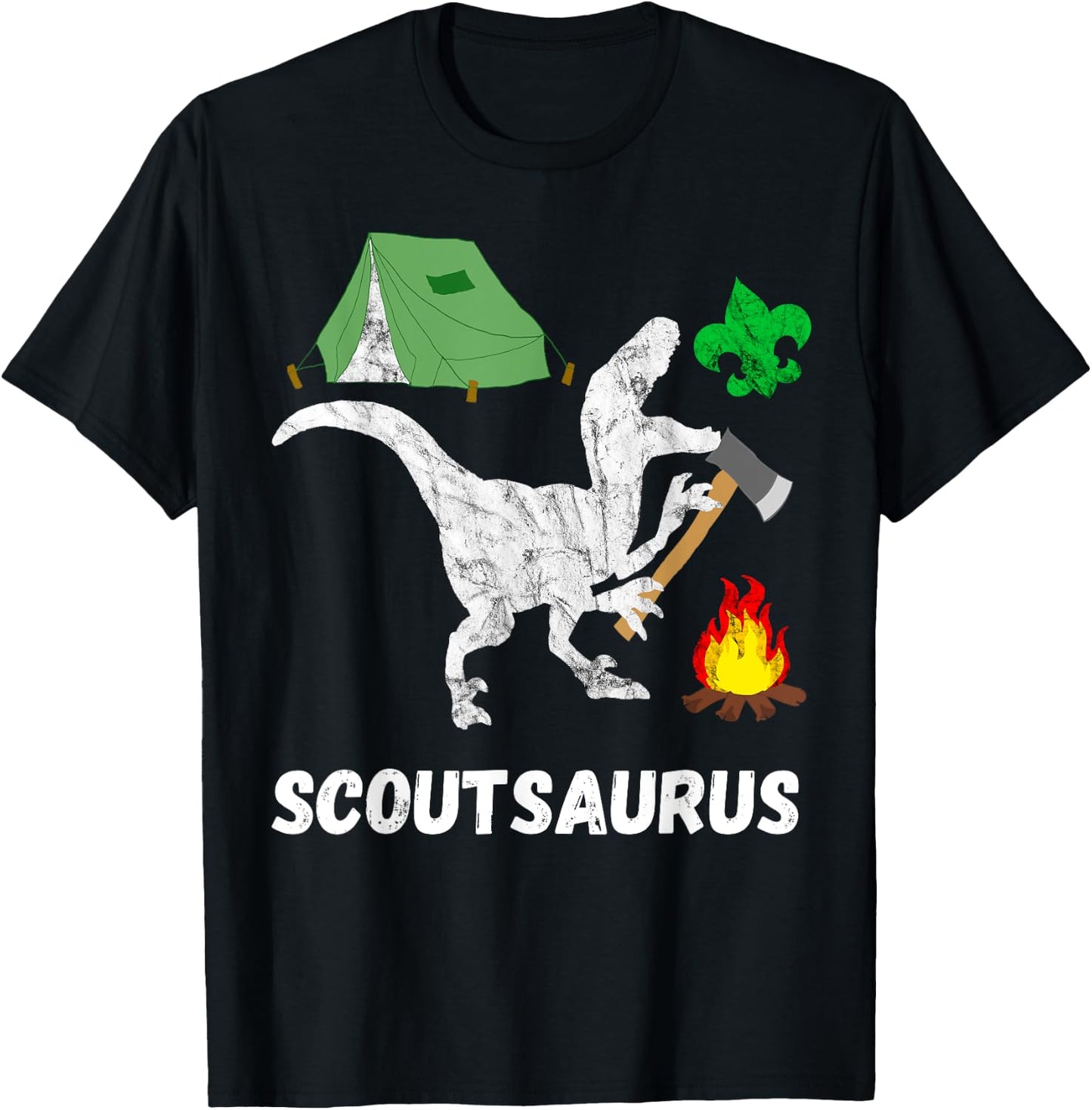 Scout Dinosaur Scout Dino Funny Camper T-Rex T-Shirt - T-Shirt | Black