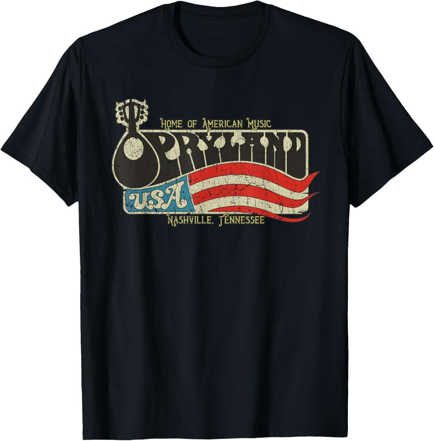 Vintage Opryland Vintage 1972 Tennessee USA Flag Women Men T-Shirt - T-Shirt | Black