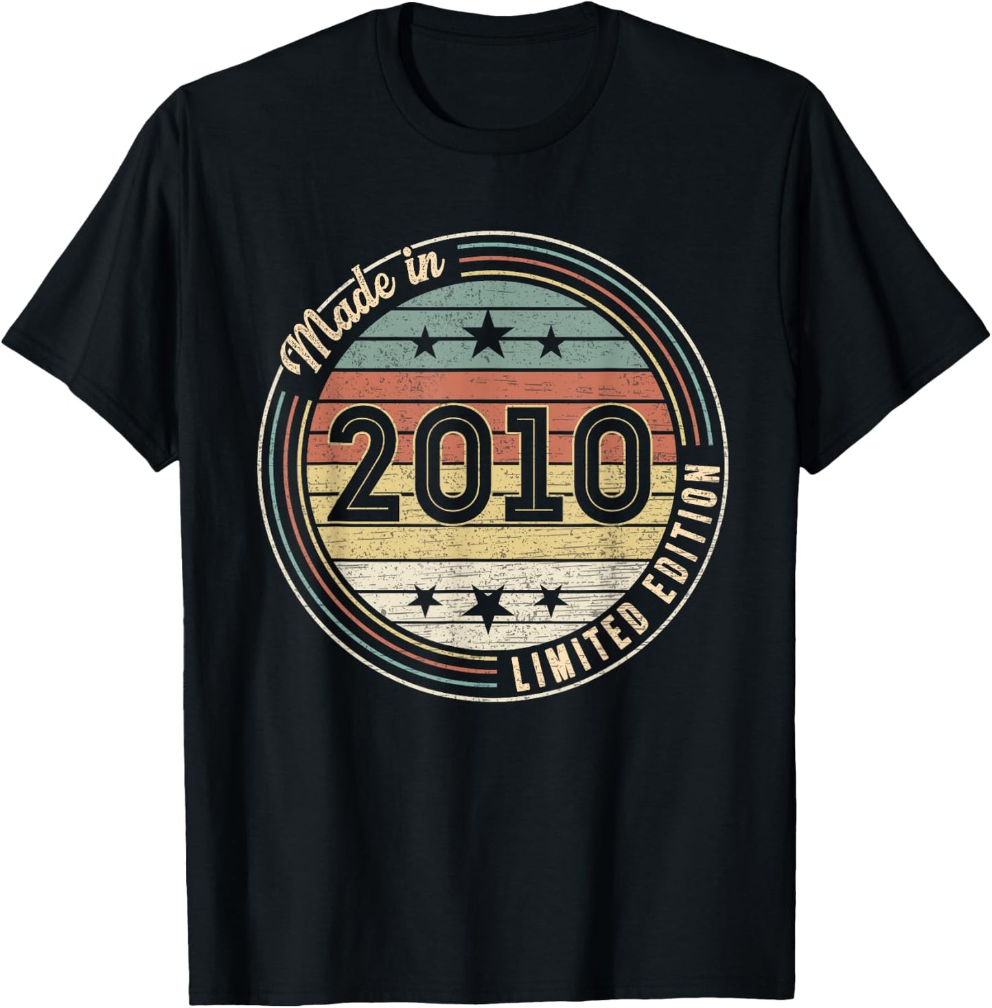 Made In 2010 15th Year Old Birthday Gifts Limited Edition T-Shirt - T-Shirt | Black