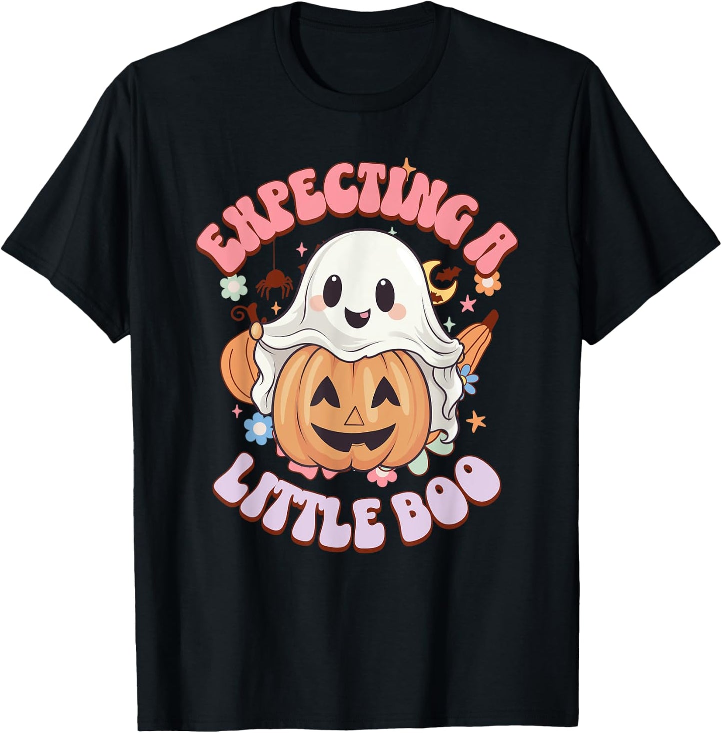 Halloween Pregnancy Mom To Be Expecting Little Boo T-Shirt - T-Shirt | Black