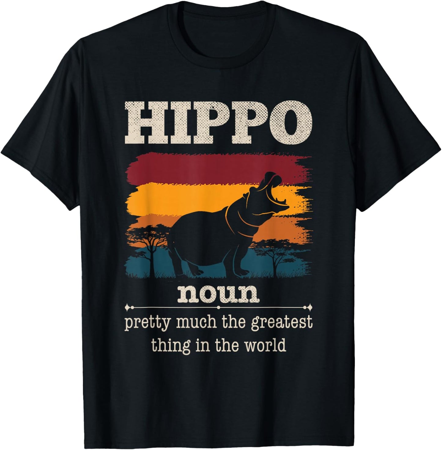 Funny Hippo Definition Cool Hippo Animals Humor Hippopotamus T-Shirt - T-Shirt | Black