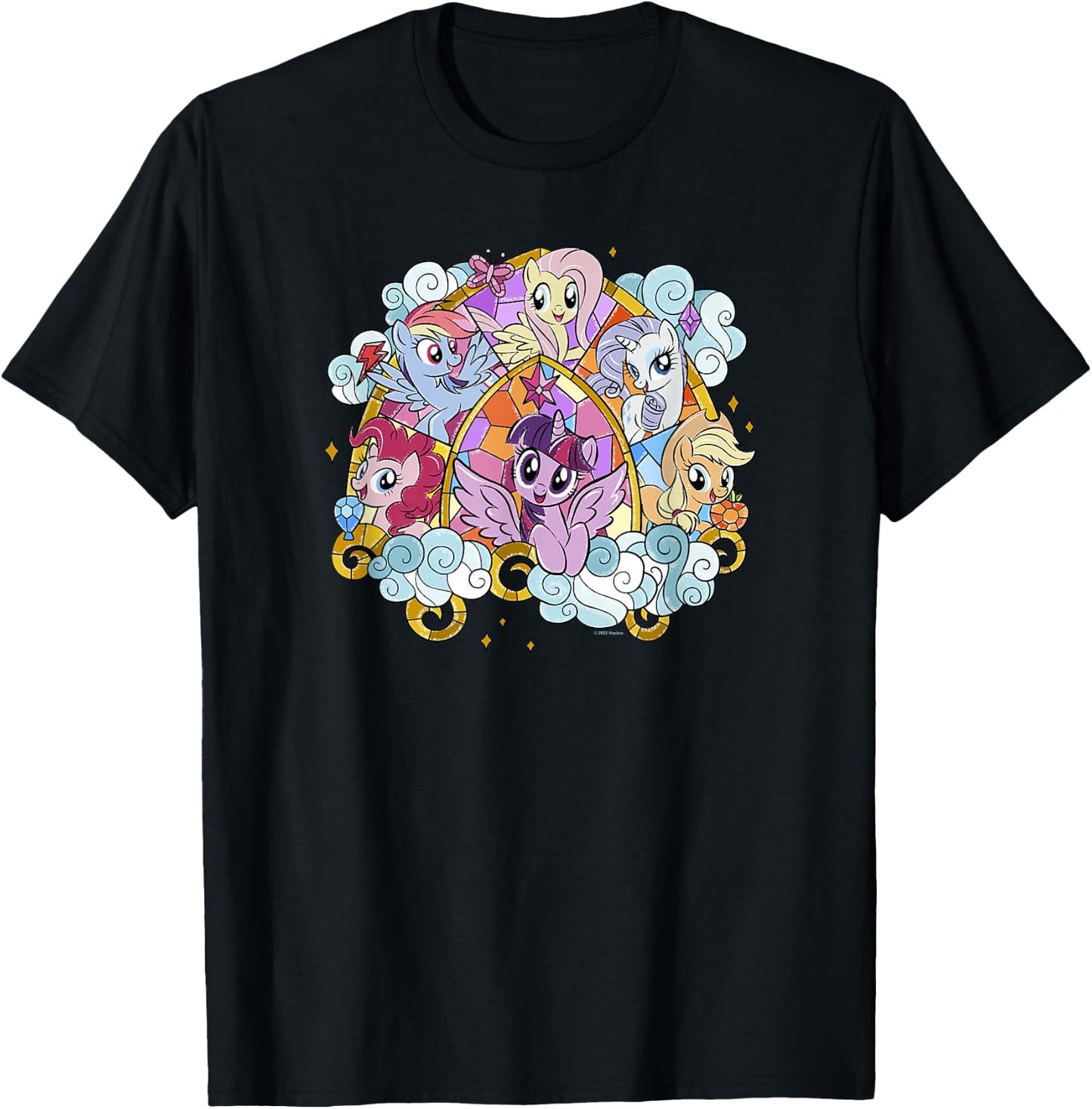 My Little Pony: Friendship is Magic Stained Glass Pony Group T-Shirt - T-Shirt | Black