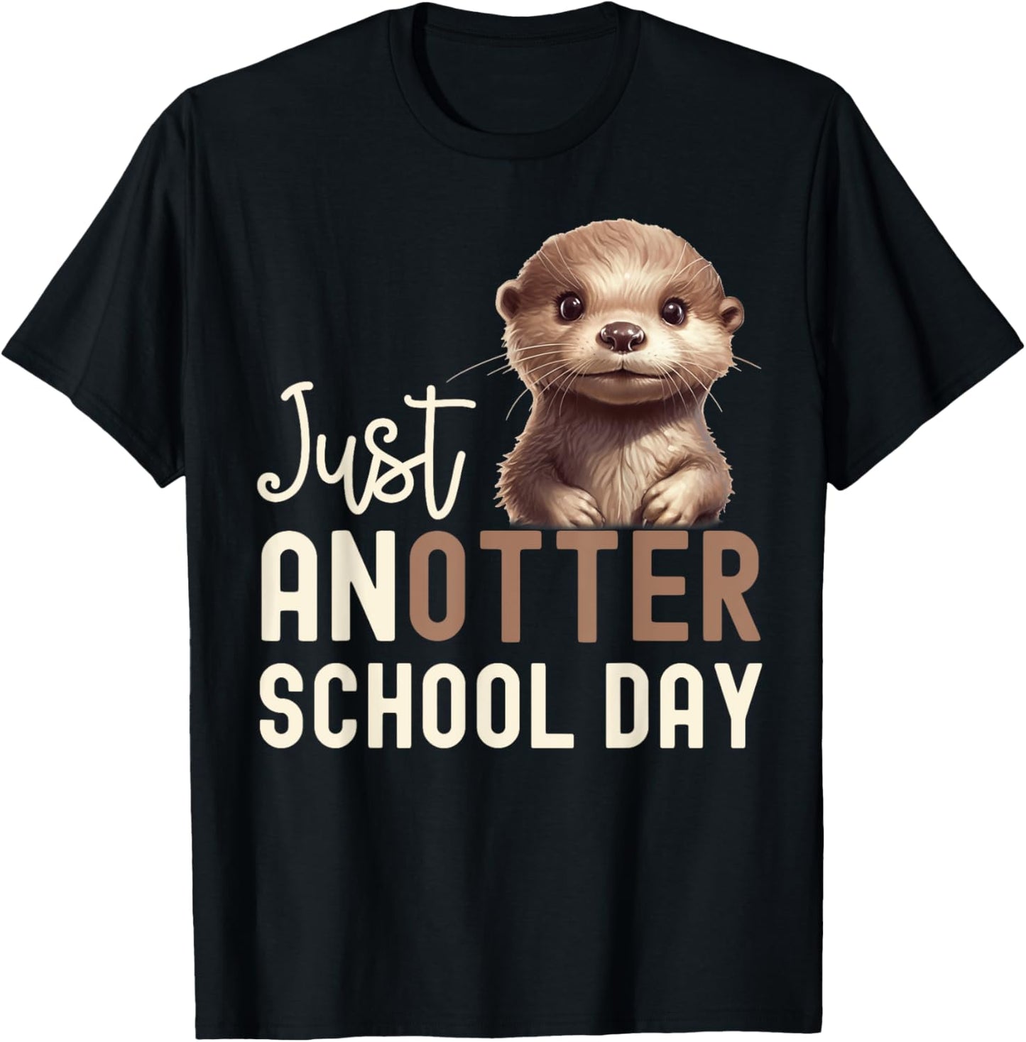 Cool Otter For Boys Girls Men Kids Vintage Sea Otter Lover T-Shirt - T-Shirt | Black