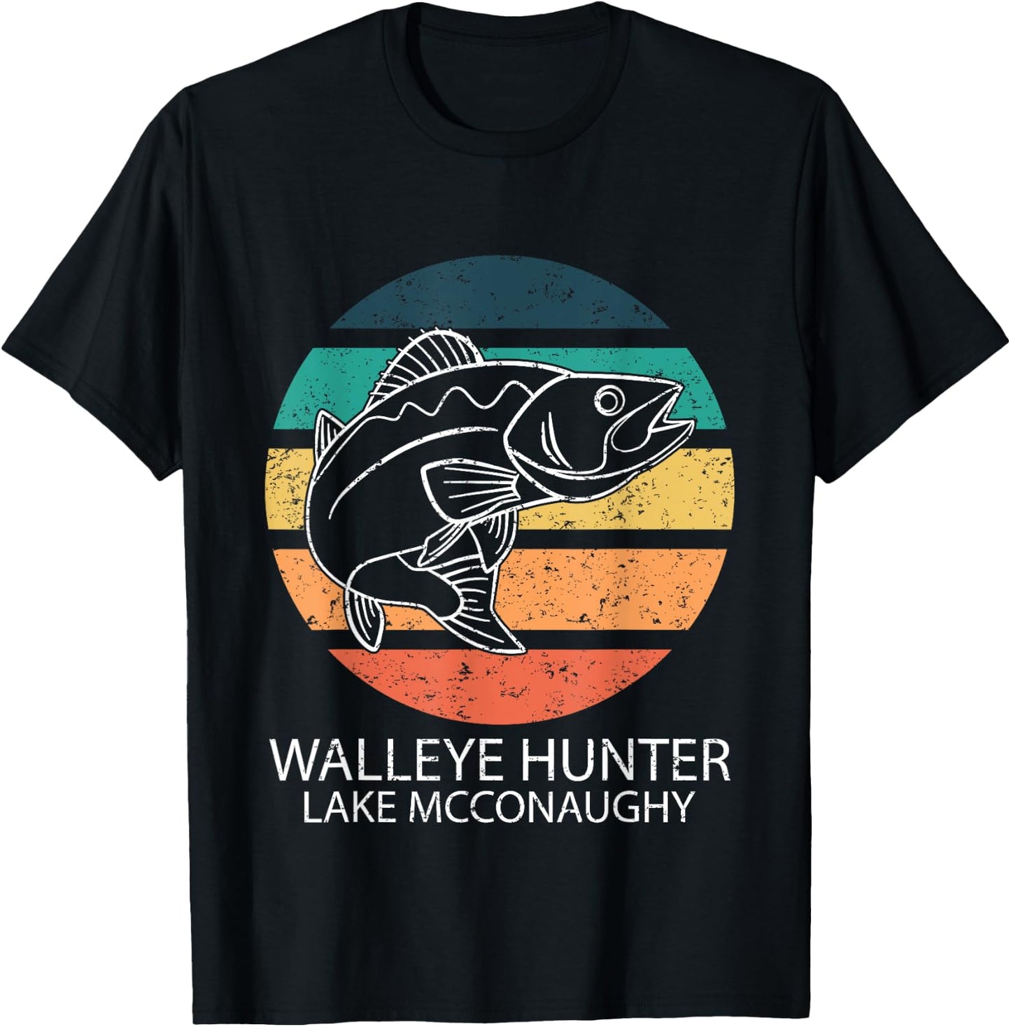 Walleye Hunter Lake Mcconaughy T-Shirt - T-Shirt | Black